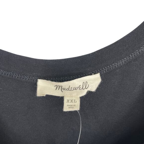 Madewell Mixed Poplin Scoopneck Maxi Dress Black Plus Size XXL NWT Capsule - Picture 7 of 9